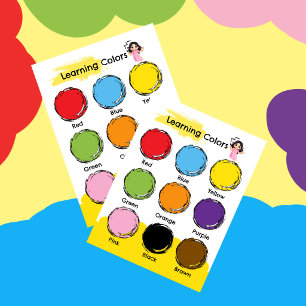 Learning colours educational poster