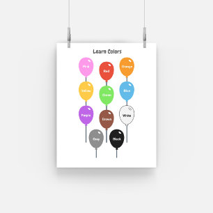 Learning Colours with balloons Poster