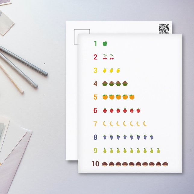 Learning Count to 10 with fruits Postcard (Learning Count to 10 with fruits Postcard)