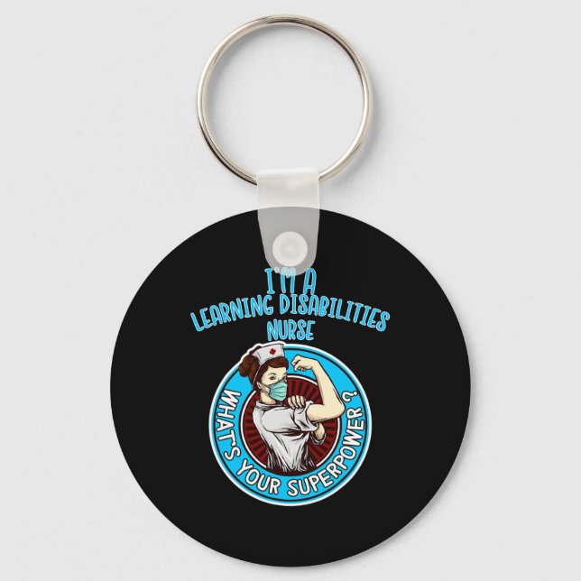 Learning Disabilities Nurse  For Women Nursing App Key Ring (Front)