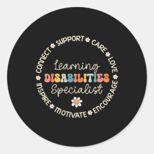 Learning Disabilities Specialist Appreciation Back Classic Round Sticker