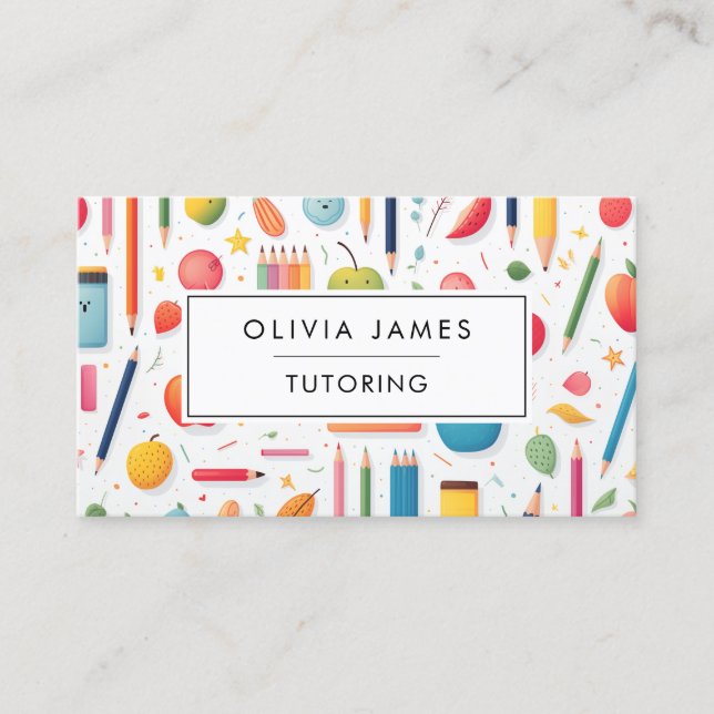 Learning Education Tutoring and Teaching Business Card (Front)