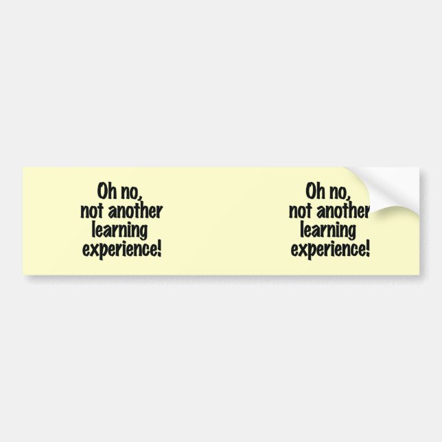 Learning Experience Bumper Sticker (Front)