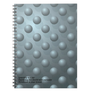 Learning Is a Joy Notebook – Teal 3D Sphere Patter