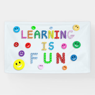 Learning is Fun Smiley Faces  Banner