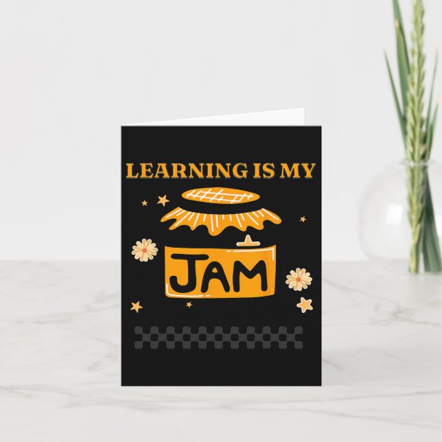 Learning Is My Jam Teacher Student Book Lover Back Card (Front)