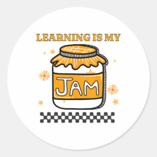 Learning Is My Jam Teacher Student Book Lover Ck-t Classic Round Sticker