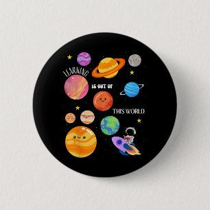 Learning Is Out Of This World Outer Space Science 6 Cm Round Badge