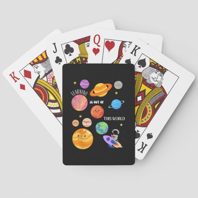 Learning Is Out Of This World Outer Space Science  Playing Cards (Back)