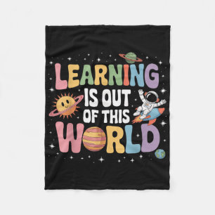 Learning Is Out Of This World Solar System Science Fleece Blanket