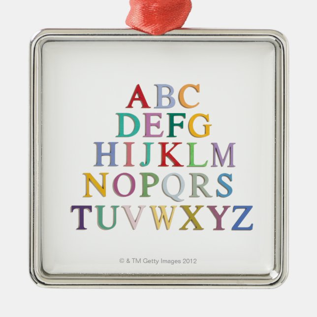learning, letters, alphabet metal tree decoration (Front)