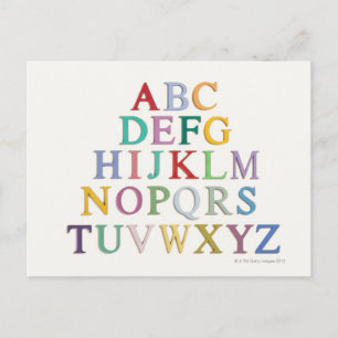 learning, letters, alphabet postcard