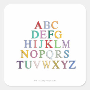 learning, letters, alphabet square sticker