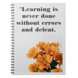 Learning quotes Custom text Flower Photo image Notebook