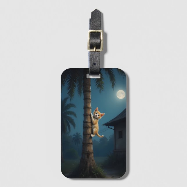 Learning to Climb – Cute Cat Moment Luggage Tag (Front Vertical)