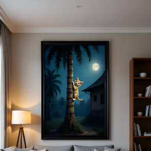 Learning to Climb – Cute Cat Moment Photo Print