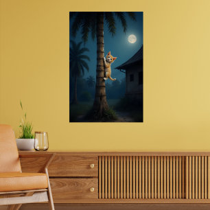 Learning to Climb – Cute Cat Moment Poster