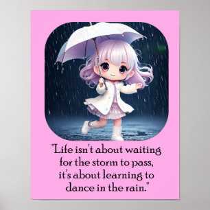 Learning to Dance in the Rain Chibil art Poster