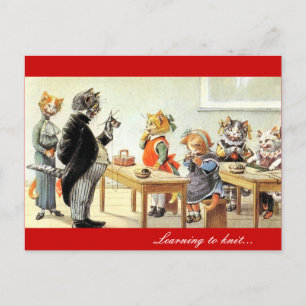 Learning to Knit Postcard