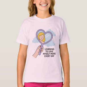 Learning to Love Myself –Heart Mirror Illustration T-Shirt