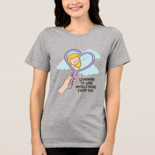 Learning to Love Myself –Heart Mirror Illustration Tri-Blend Shirt