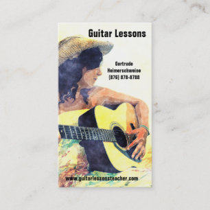 Learning to Play -Acoustic Guitar  Music Lessons Business Card