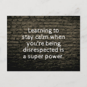 Learning to stay calm  postcard