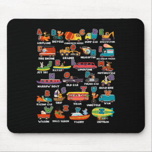 Learning Transportation Animal Letter Abcs Teacher Mouse Pad