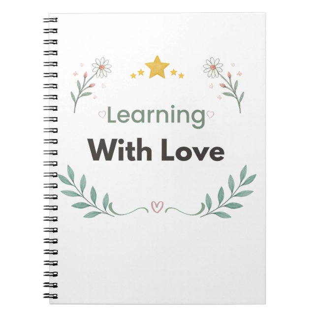 Learning With Love Botanical Quote Notebook (Front)