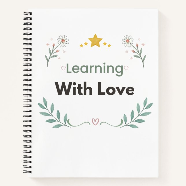 Learning With Love Botanical Quote Notebook (Front)