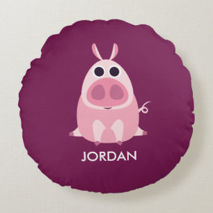 Leary the Pig Round Cushion