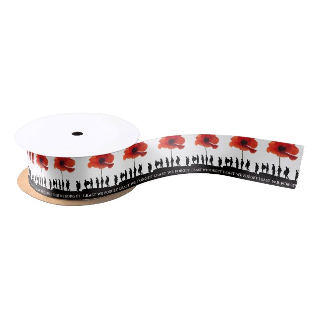 LEAST WE FORGET SOLDIERS MARCHING SATIN RIBBON (Spool)