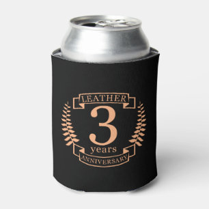 Leather 3 years wedding anniversary can cooler