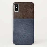 Leather and denim texture iPhone case