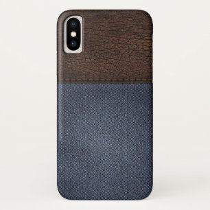 Leather and denim texture iPhone case