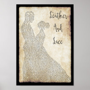Leather And Lace Song Lyric Man Lady Dancing Print