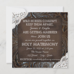 Leather and Lace Wedding Invitation