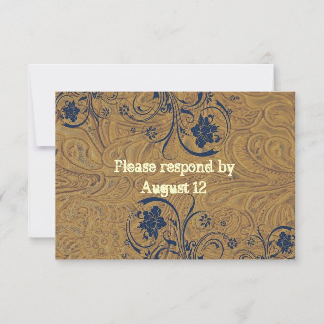 Leather and Lace Wedding RSVP with envelopes (Front)