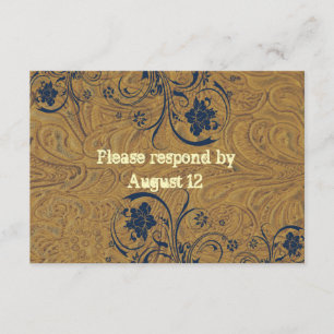 Leather and Lace Wedding RSVP with envelopes Card