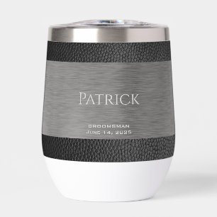 Leather  and Metal Print Monogrammed