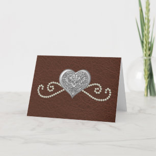 Leather and Pearls Valentine Card