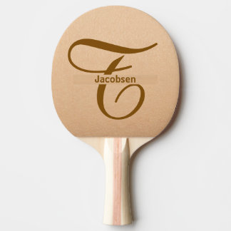 Leather Background Tan Table Tennis Custom Name Ping Pong Paddle