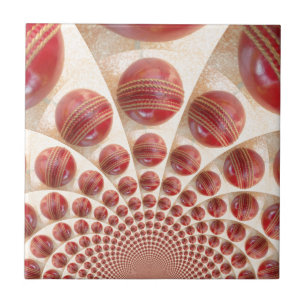 Leather Ball Rhythm Cricket Balls: Rhythmic Array Ceramic Tile