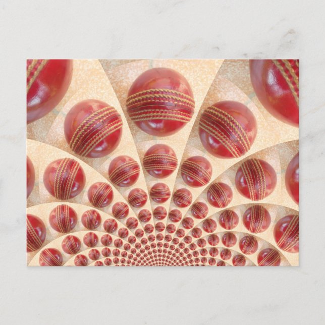 Leather Ball Rhythm Cricket Balls: Rhythmic Array Postcard (Front)