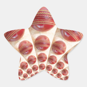 Leather Ball Rhythm Cricket Balls: Rhythmic Array Star Sticker