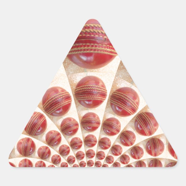 Leather Ball Rhythm Cricket Balls: Rhythmic Array Triangle Sticker (Front)