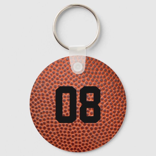Leather Basketball Jersey Number Keychain (Front)