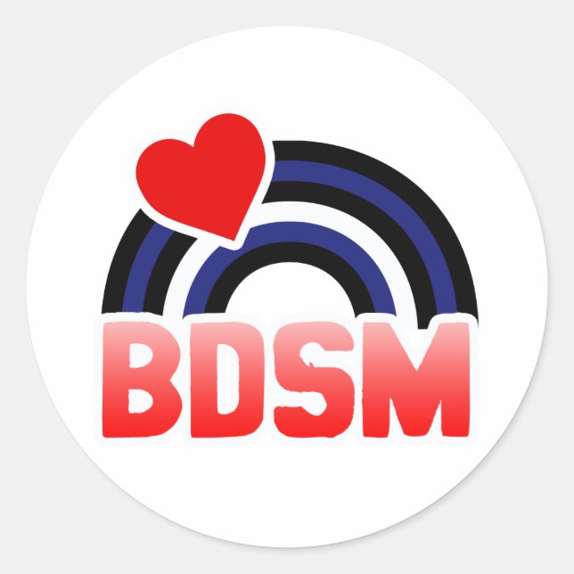 LEATHER / BD RAINBOW FLAG CLASSIC ROUND STICKER (Front)