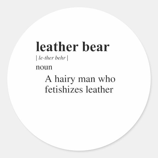 LEATHER BEAR CLASSIC ROUND STICKER (Front)