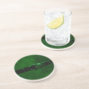 Leather & Belt, Rich Green Sandstone Coaster